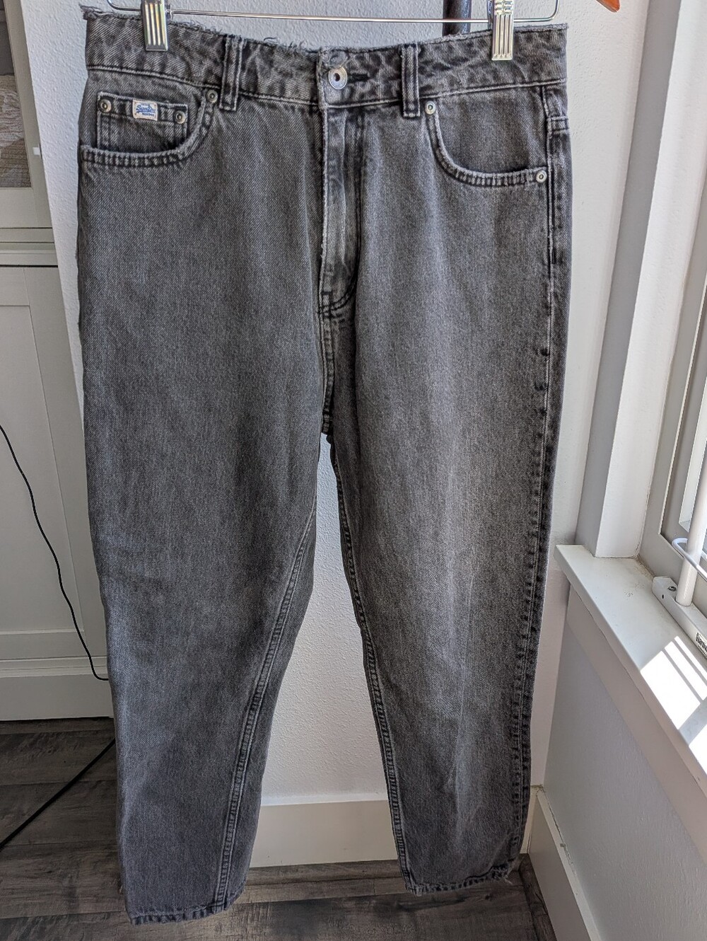 Superdry Ruby Slim Jeans Womens 28x30 Bronco Black Washed Denim Raw Edge Sample